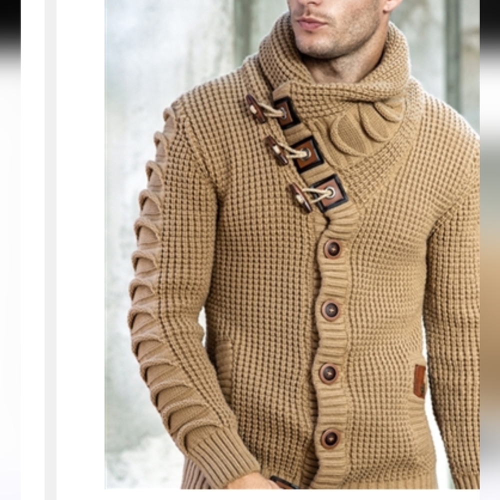 Leif Nelson Men's 3XL Cardigan Sweater (Fits Like XL) Heavy Knit Toggle Button